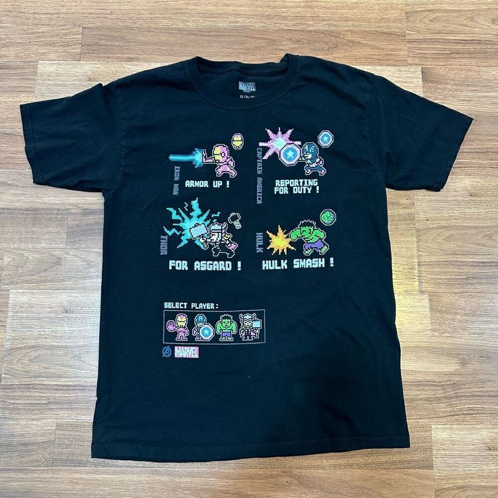 Marvel Avengers Black Short Sleeve T-shirt | Youth Size XL